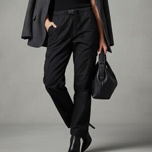 Y2K Gorpcore Unionbay Black Cotton Blend Buckle Belt Cargo Pants Size 5